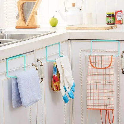 Kitchen Bathroom Single Towel Rack Plastic Debris Rag Hanger Bathroom Towel Rack Towel Bar Cabinet Door  Kitchen Accessories