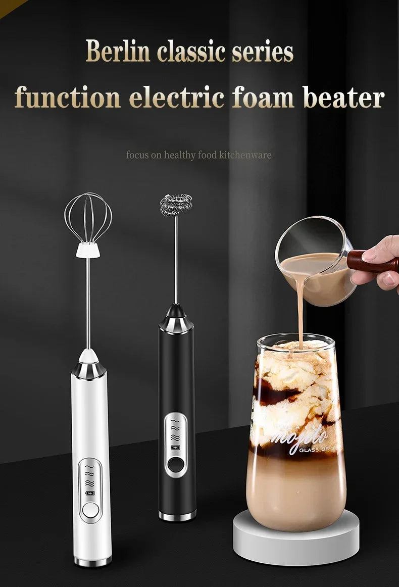 USB Electric Milk Frother – 3-Speed Coffee Foam Maker