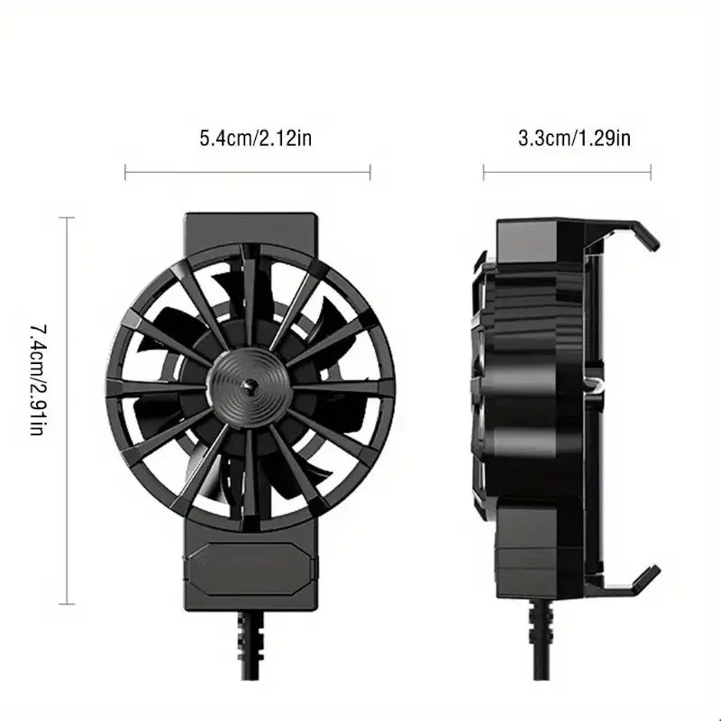 Mini phone cooling fan, USB powered phone cooler, portable cooling fan, suitable for gaming and live streaming enthusiasts
