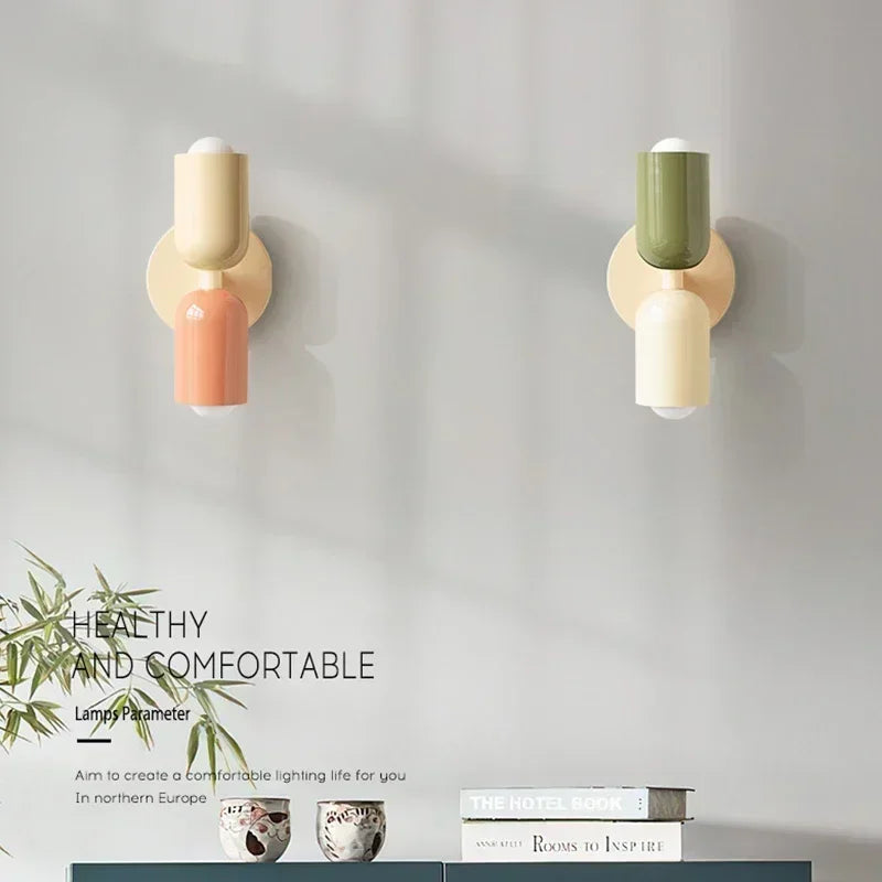 Colorful Nordic Bedside Wall Lamp – Macaron Home Decor