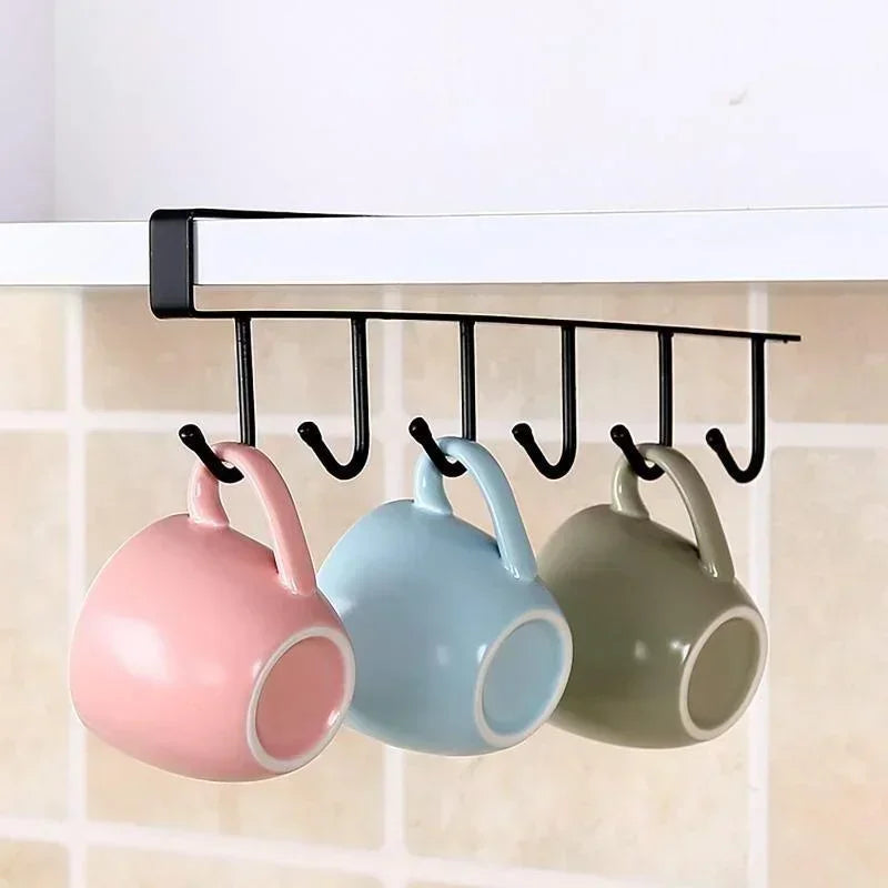 Cabinet Storage Hook – 6-Hook Kitchen & Wardrobe Organizer