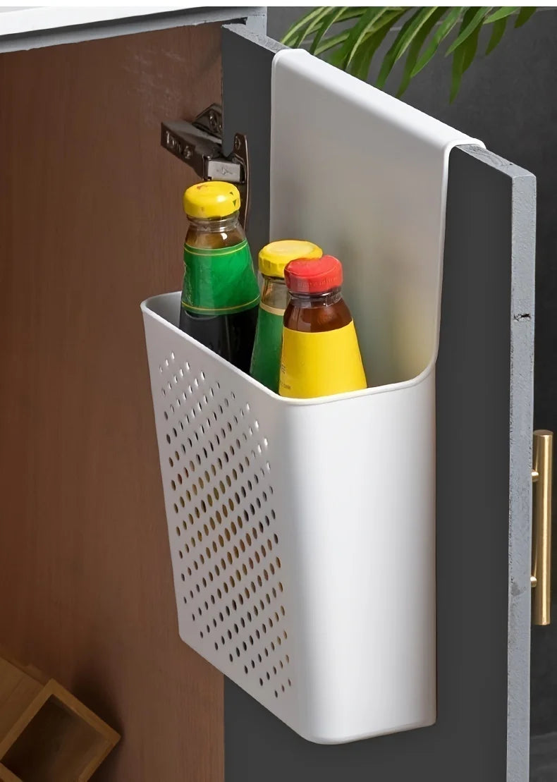 Kitchen Cabinet Door Interior Storage Shelf Hanging Hook Basket Organizer