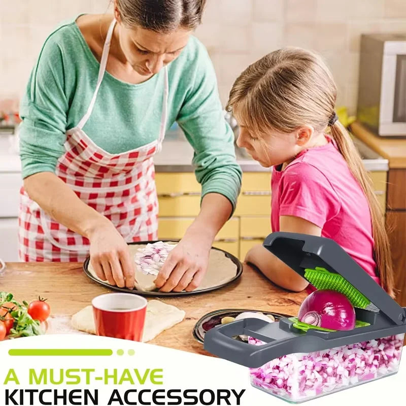 14/16-in-1 Vegetable Chopper Set – Food Processor & Slicer