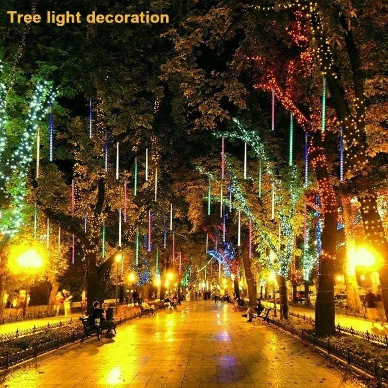 Waterproof Meteor Shower Rain 8 Tube LED String Lights – Outdoor Christmas Decoration