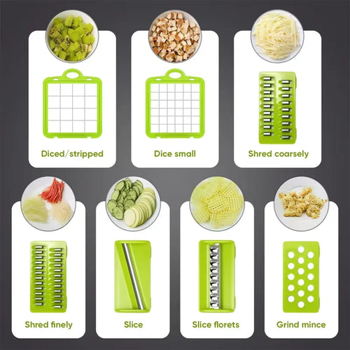14/16-in-1 Vegetable Chopper Set – Food Processor & Slicer