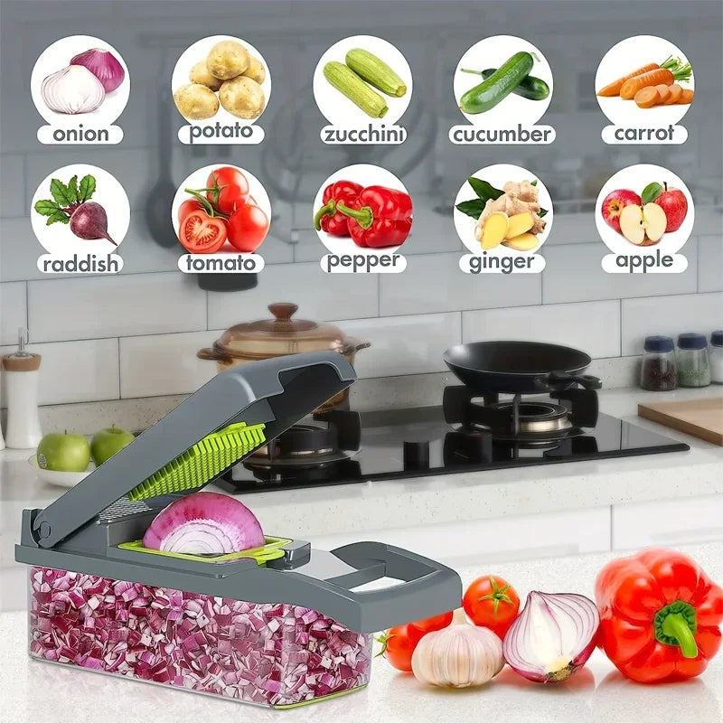 14/16-in-1 Vegetable Chopper Set – Food Processor & Slicer