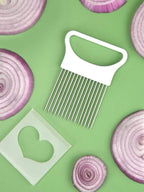 Stainless Steel Onion Slicer & Holder – Safe Kitchen Tool