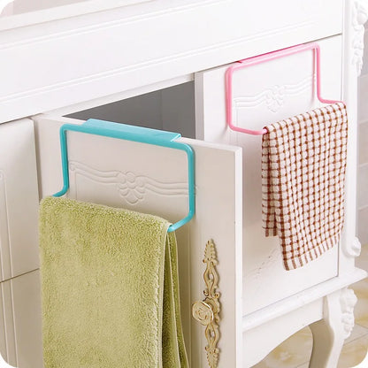 Kitchen Bathroom Single Towel Rack Plastic Debris Rag Hanger Bathroom Towel Rack Towel Bar Cabinet Door  Kitchen Accessories