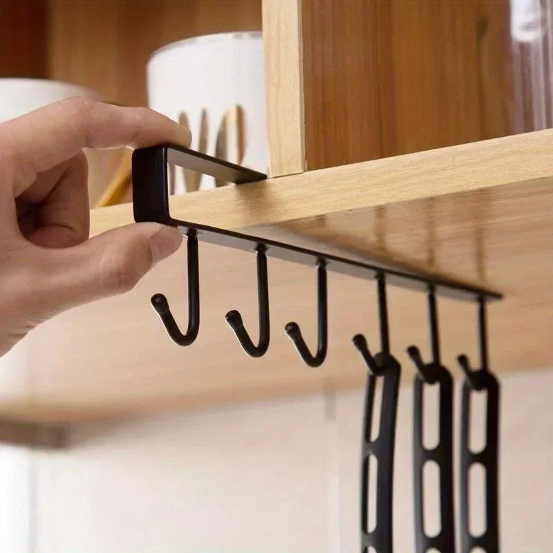 Cabinet Storage Hook – 6-Hook Kitchen & Wardrobe Organizer