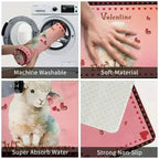 Kitchen Heart Carpet Home Quote Pattern Mat Stylish Area Rug for Kitchen Dining Room
