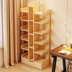 Living Room Bookshelf Solid Wood Cabinet Modern Multi-Level Floor Standing Storage Rack