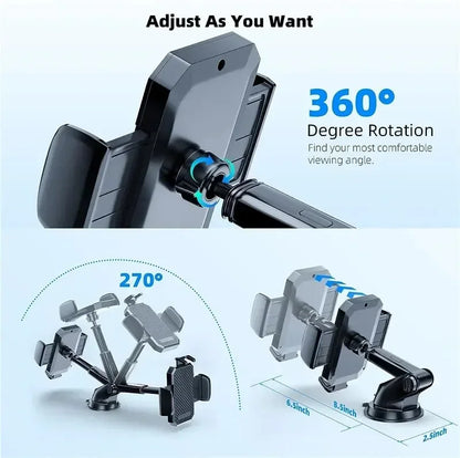 Universal 360° Rotatable Car Phone Holder Windshield Suction Cup & Air Vent Mount Stand for Cellphone Stable Car Phone Bracket