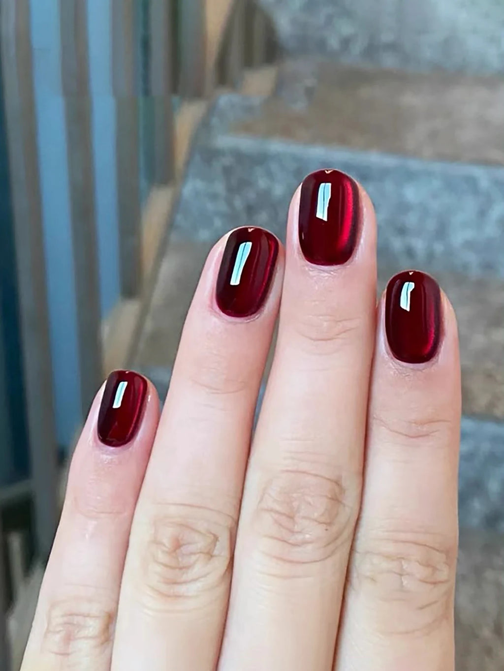 1-24pcs WS Spring Summer Dark Red Green Glass Bead Cat Eye Gel Nail Polish Fashion Nail Salon Nail Art Home DIY Nail Supplies