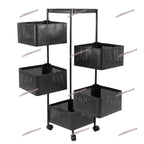 Rotating Kitchen Rack Multi-layer Fruit Vegetable Storage Rack with Wheels